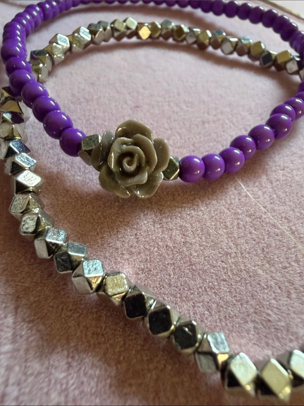 5 Bracelets, 2 Stretch, 2 Adj Pulls, 1 SilverTone 6”, (J0295)